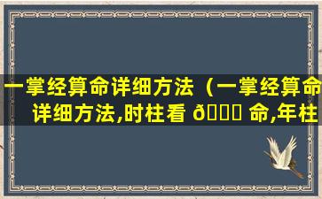 一掌经算命详细方法（一掌经算命详细方法,时柱看 🐟 命,年柱看）